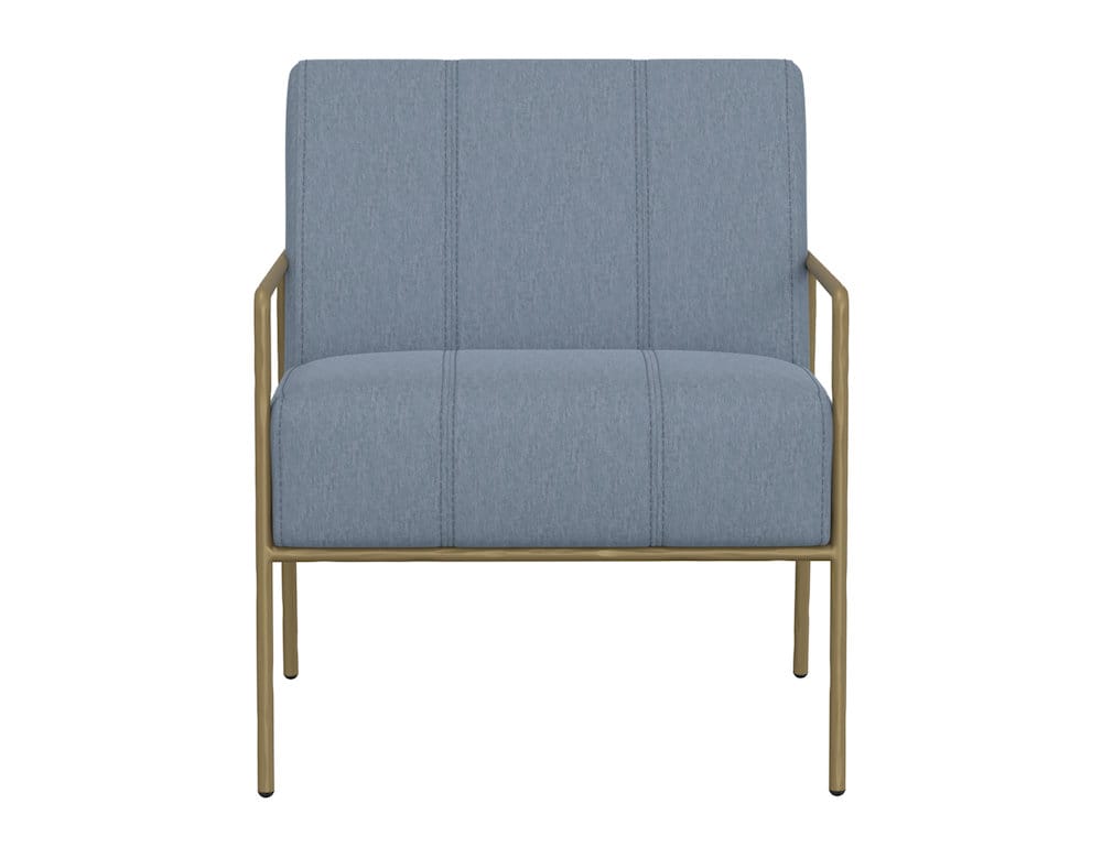 IFD  - Aragon  - Wooden Frame & Metal Base, Armchair  - Blue/Gold  - IUP611-ACH-190 view 2
