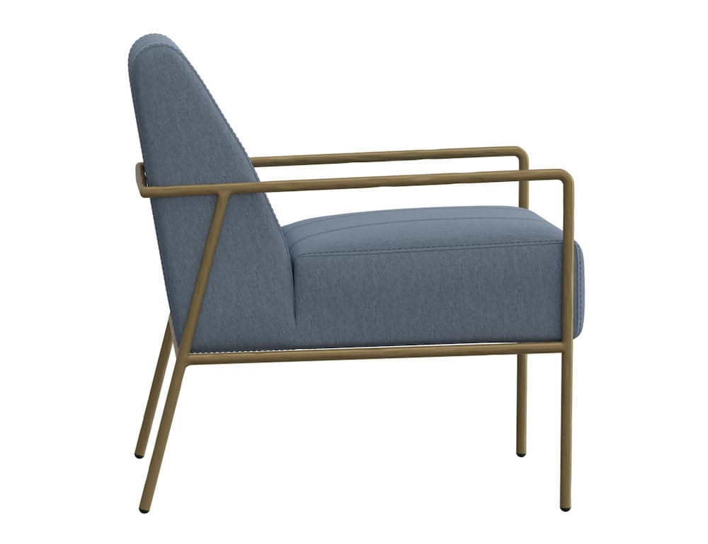 IFD  - Aragon  - Wooden Frame & Metal Base, Armchair  - Blue/Gold  - IUP611-ACH-190 view 3