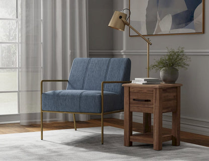 IFD  - Aragon  - Wooden Frame & Metal Base, Armchair  - Blue/Gold  - IUP611-ACH-190 view 5