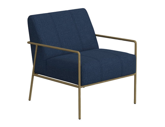 IFD  - Aragon  - Wooden Frame & Metal Base, Armchair  - Blue/Gold  - IUP611-ACH-221 view 1