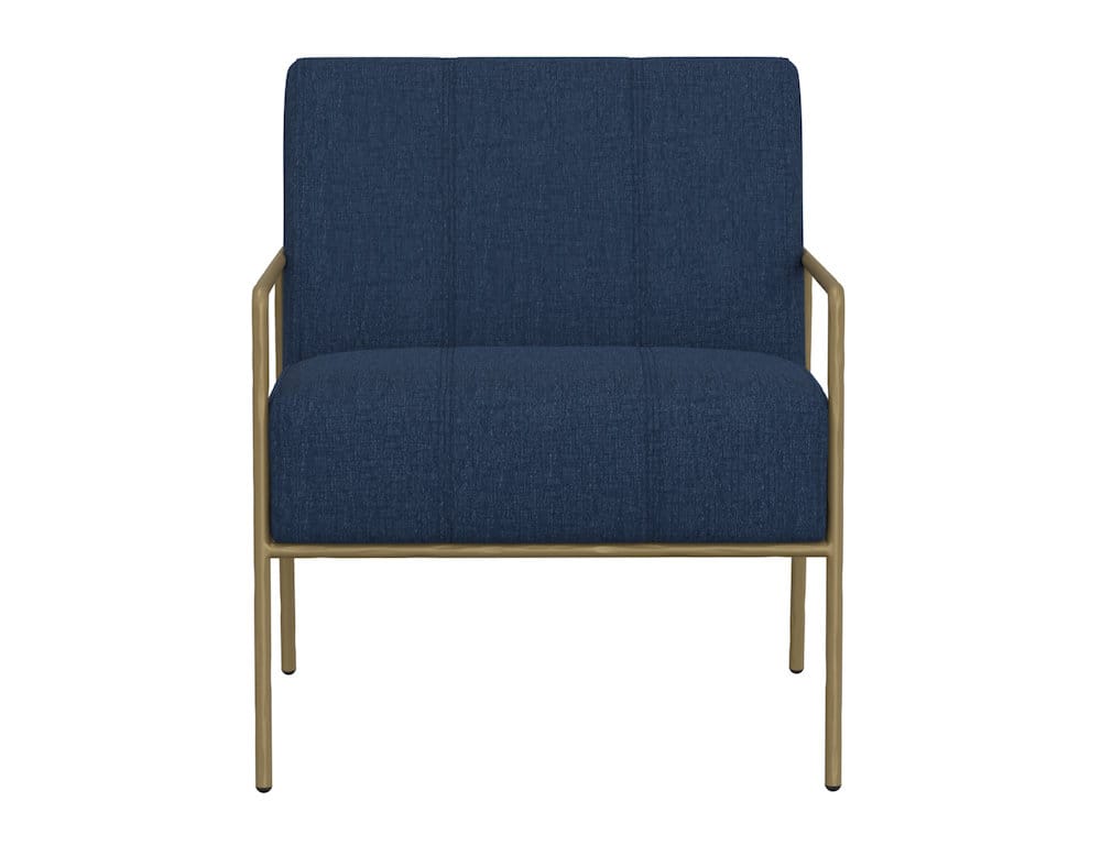 IFD  - Aragon  - Wooden Frame & Metal Base, Armchair  - Blue/Gold  - IUP611-ACH-221 view 2