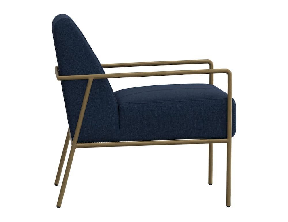 IFD  - Aragon  - Wooden Frame & Metal Base, Armchair  - Blue/Gold  - IUP611-ACH-221 view 3