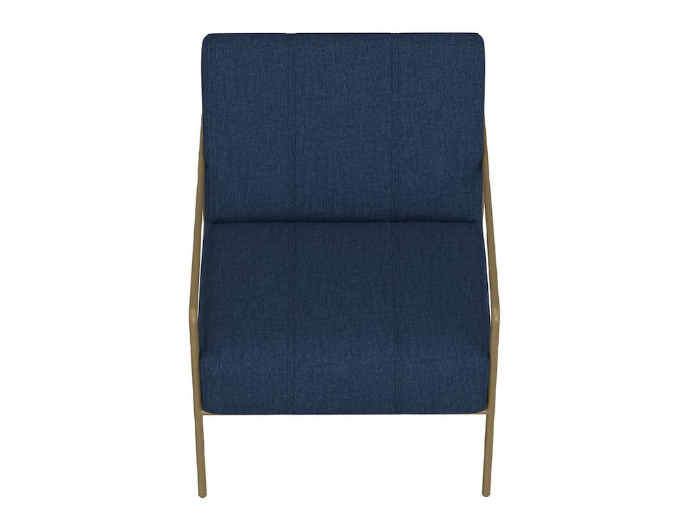 IFD  - Aragon  - Wooden Frame & Metal Base, Armchair  - Blue/Gold  - IUP611-ACH-221 view 4