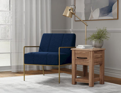 IFD  - Aragon  - Wooden Frame & Metal Base, Armchair  - Blue/Gold  - IUP611-ACH-221 view 5