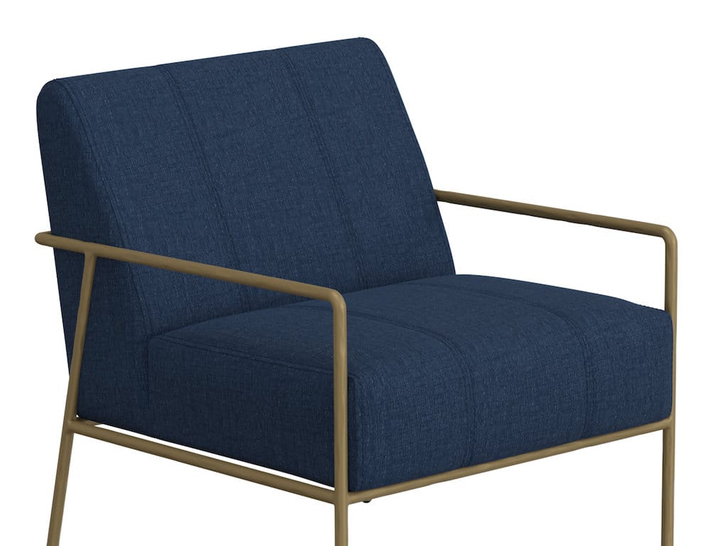 IFD  - Aragon  - Wooden Frame & Metal Base, Armchair  - Blue/Gold  - IUP611-ACH-221 view 6