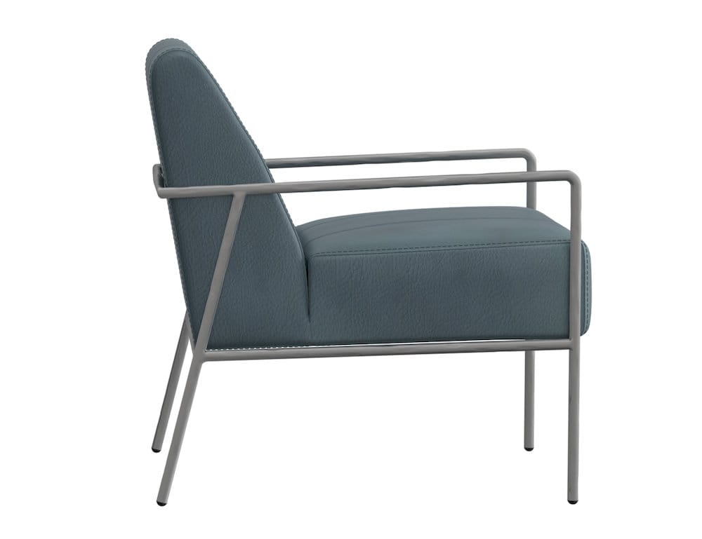 IFD  - Aragon  - Wooden Frame & Metal Base, Armchair  - Blue  - IUP611-ACH-233 view 3