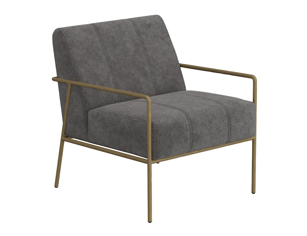 IFD  - Aragon  - Wooden Frame & Metal Base, Armchair  - Gray/Gold  - IUP611-ACH-121 view 1