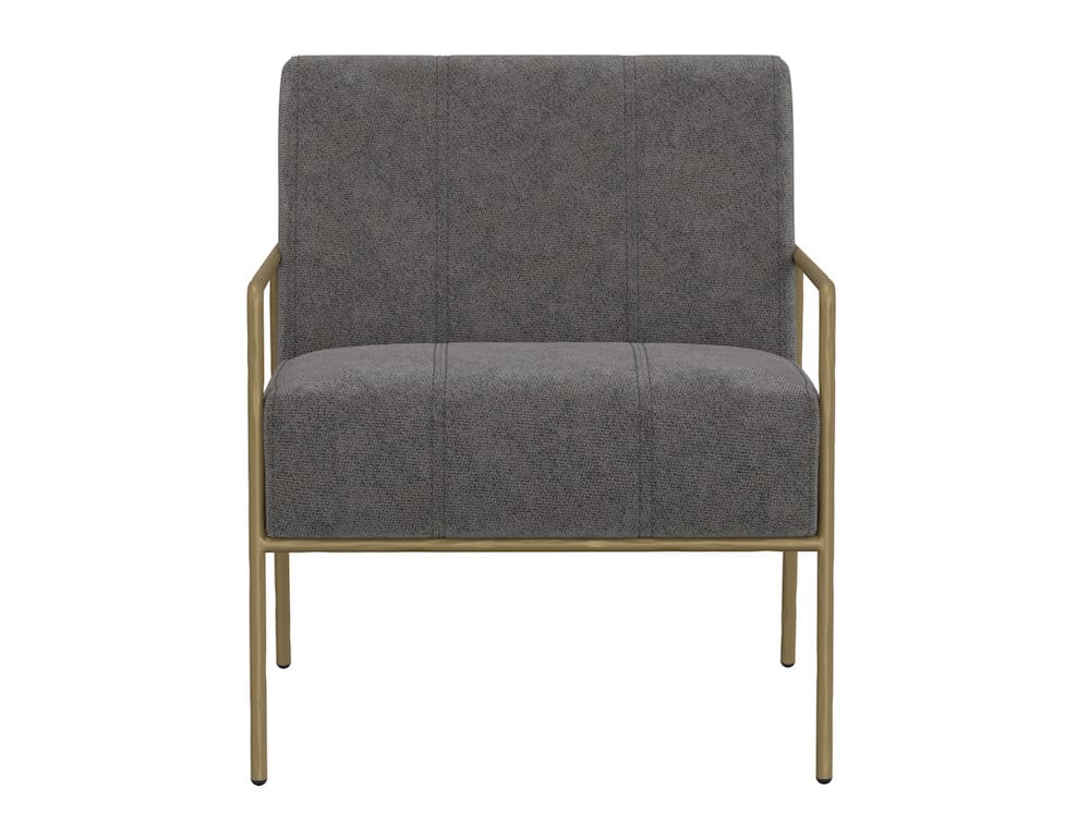 IFD  - Aragon  - Wooden Frame & Metal Base, Armchair  - Gray/Gold  - IUP611-ACH-121 view 2