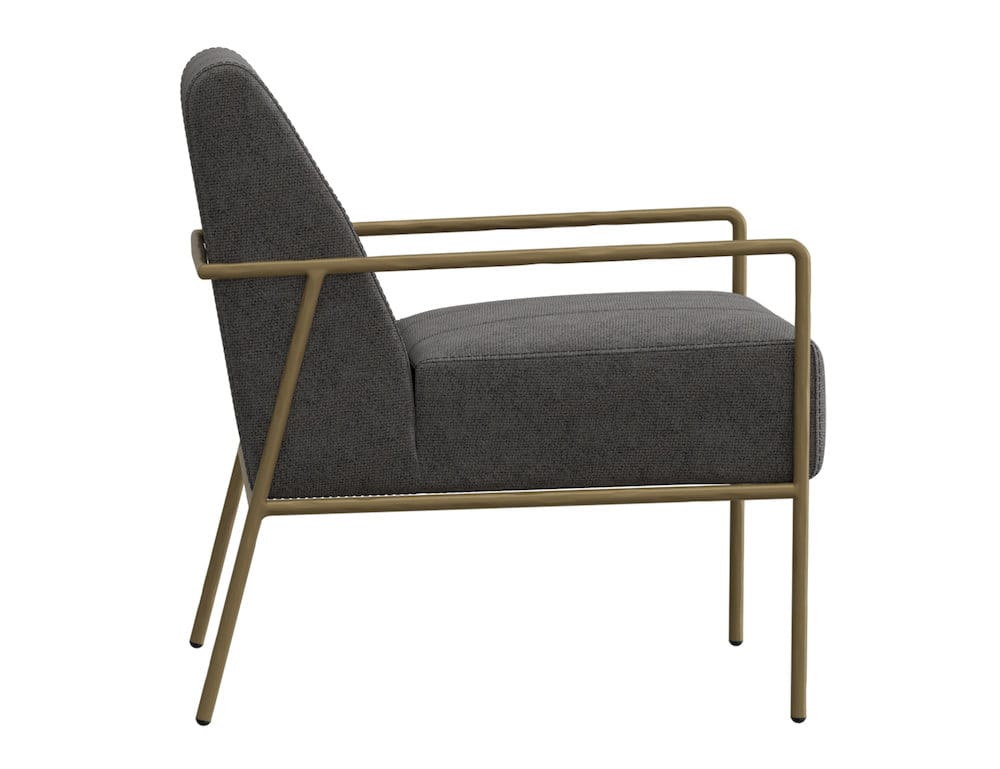 IFD  - Aragon  - Wooden Frame & Metal Base, Armchair  - Gray/Gold  - IUP611-ACH-121 view 3