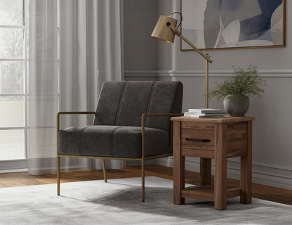 IFD  - Aragon  - Wooden Frame & Metal Base, Armchair  - Gray/Gold  - IUP611-ACH-121 view 5