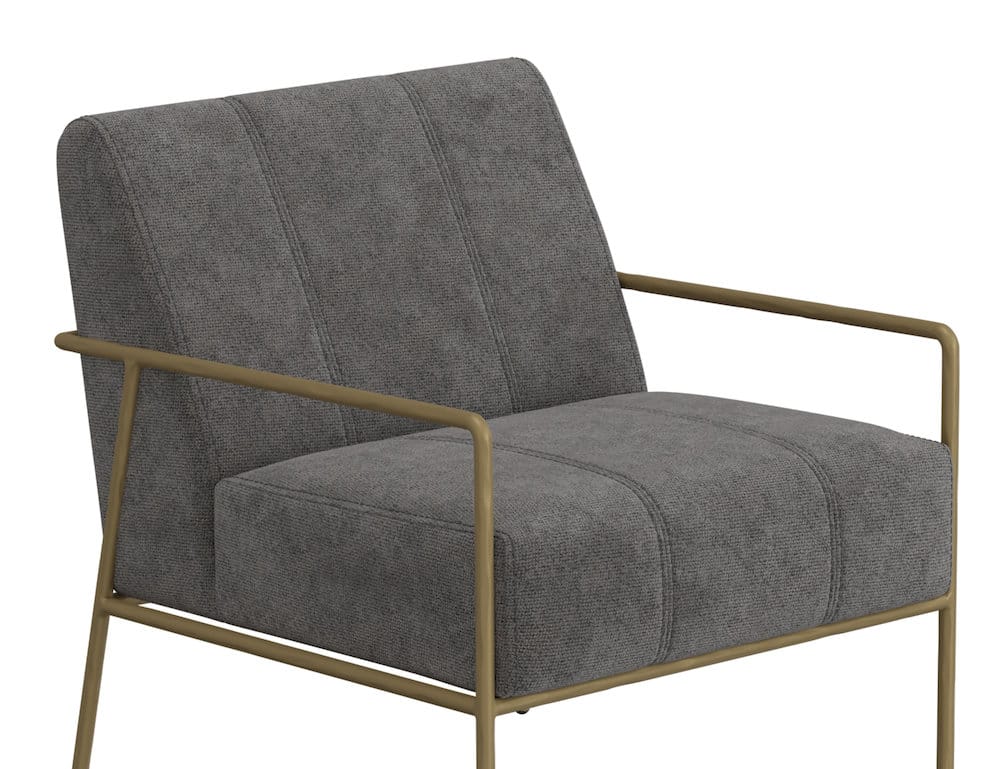 IFD  - Aragon  - Wooden Frame & Metal Base, Armchair  - Gray/Gold  - IUP611-ACH-121 view 6