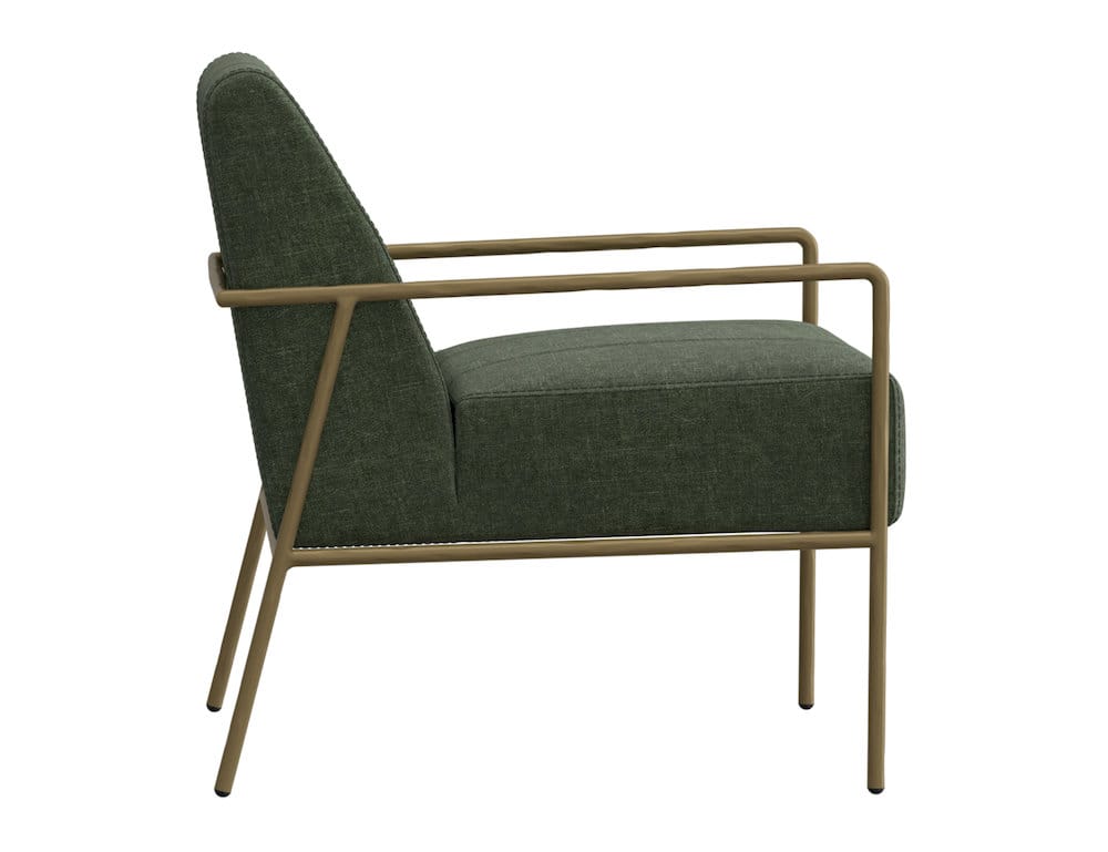 IFD  - Aragon  - Wooden Frame & Metal Base, Armchair  - Green/Gold  - IUP611-ACH-111 view 3