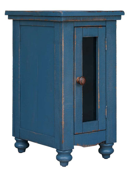IFD - Aruba 1 Door Chair Side Table, Dark Blue Finish - IFD7331CSTDK veiw 1