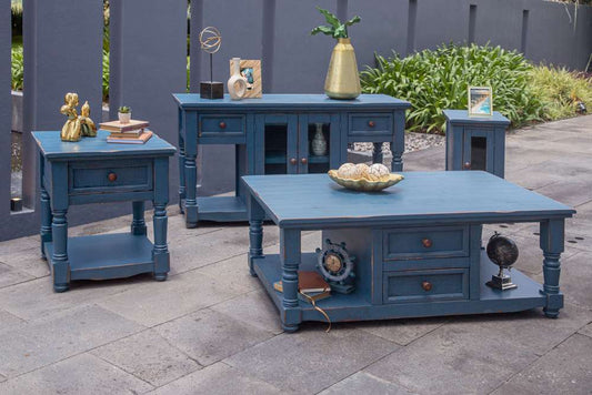 IFD - Aruba 1 Door Chair Side Table, Dark Blue Finish - IFD7331CSTDK veiw 2