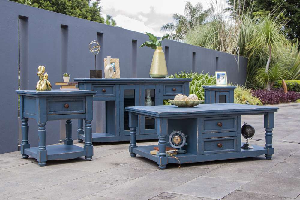 IFD - Aruba 1 Door Chair Side Table, Dark Blue Finish - IFD7331CSTDK veiw 3
