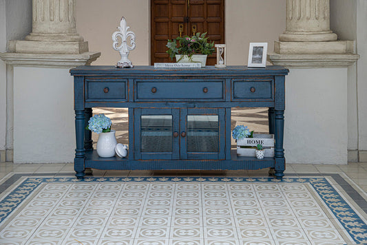 IFD - Aruba 70in TV Stand, w/3 Drawers & 2 Doors, in Dark Blue Finish - IFD7333STN70DK view 2
