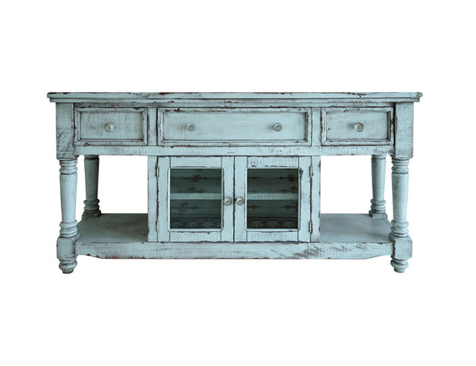 IFD - Aruba 70in TV Stand, w/3 Drawers & 2 Doors, in Sky Blue Finish - IFD7333STN70BL view 1