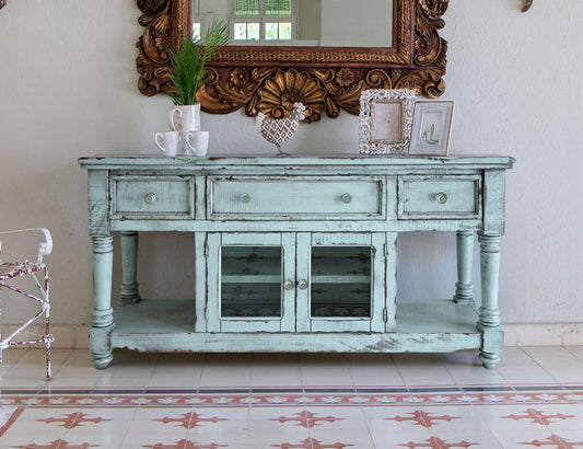 IFD - Aruba 70in TV Stand, w/3 Drawers & 2 Doors, in Sky Blue Finish - IFD7333STN70BL view 2
