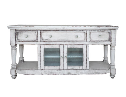 IFD - Aruba 70in TV Stand, w/3 Drawers & 2 Doors, in White Finish - IFD7333STN70WT view 1