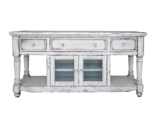 IFD - Aruba 70in TV Stand, w/3 Drawers & 2 Doors, in White Finish - IFD7333STN70WT view 1