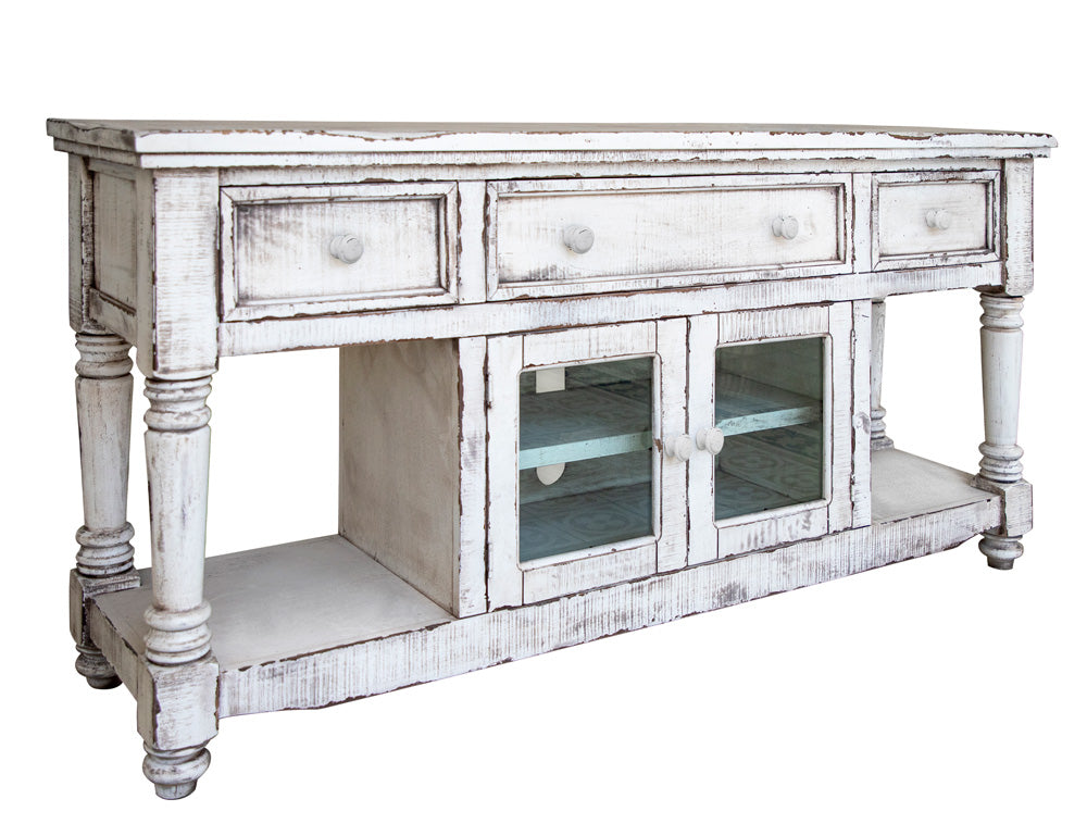 IFD - Aruba 70in TV Stand, w/3 Drawers & 2 Doors, in White Finish - IFD7333STN70WT view 3