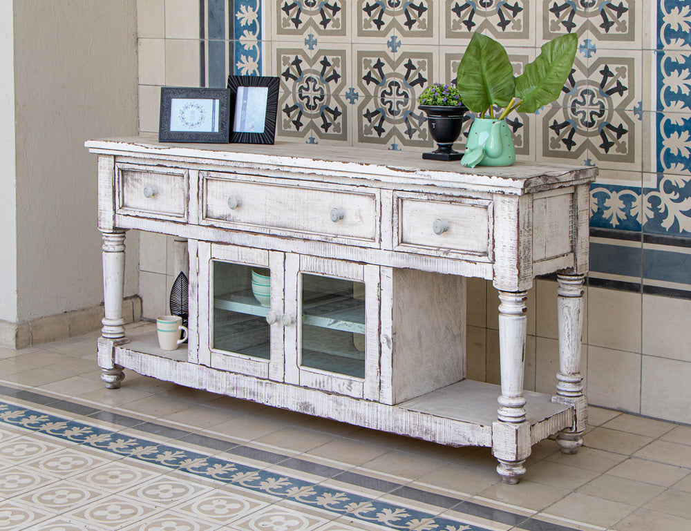 IFD - Aruba 70in TV Stand, w/3 Drawers & 2 Doors, in White Finish - IFD7333STN70WT view 5