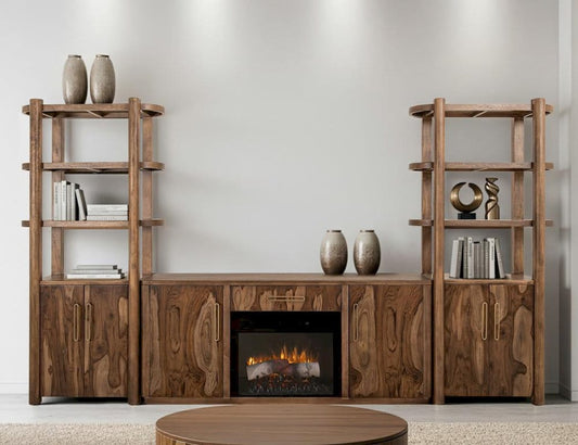 IFD  - Balam  - 1 Drawer & 2 Door, TV Stand with Electric Fireplace Insert  - IFD4221STNFP view 2