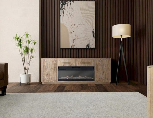 IFD  - Balam  - 2 Drawer & 2 Door TV Stand, 80" with Electric Fireplace Insert  - IFD4321STNFP80 view 2