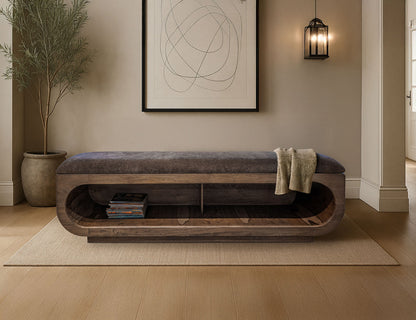 IFD - Balam - Bench in Almond and barrel brown - IFD4222BEN view 3