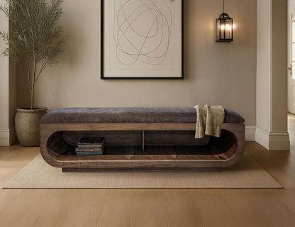 IFD - Balam - Bench in Almond and barrel brown - IFD4222BEN veiw 4