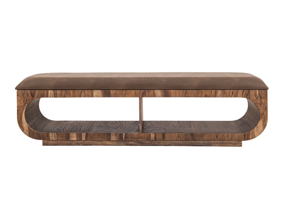 IFD  - Balam  - Upholstered Seat Bench with Two Open Shelves  - IFD4223BEN view 1