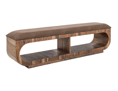 IFD  - Balam  - Upholstered Seat Bench with Two Open Shelves  - IFD4223BEN view 2