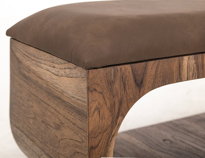 IFD  - Balam  - Upholstered Seat Bench with Two Open Shelves  - IFD4223BEN view 4