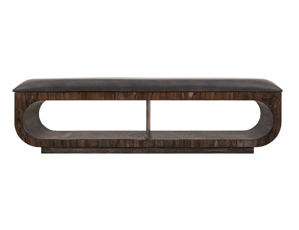 IFD  - Balam  - Upholstered Seat Bench with Two Open Shelves  - IFD4423BEN view 1