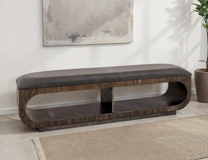 IFD  - Balam  - Upholstered Seat Bench with Two Open Shelves  - IFD4423BEN view 3