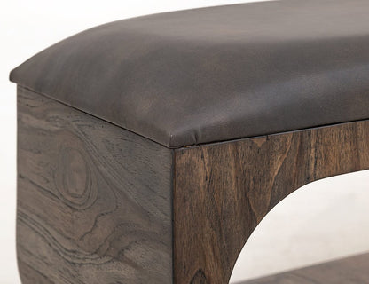 IFD  - Balam  - Upholstered Seat Bench with Two Open Shelves  - IFD4423BEN view 6