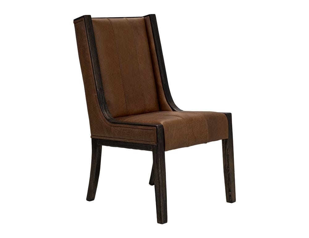 IFD - Black Balam - Upholstered Chair (100% Leather) in Brown (Set of 2) - IFD4422CHU view 1