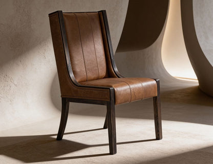 IFD - Black Balam - Upholstered Chair (100% Leather) in Brown (Set of 2) - IFD4422CHU view 5