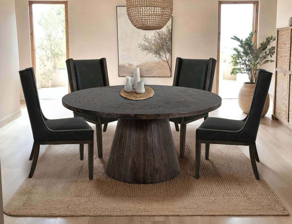 IFD - Black Balam - Upholstered Wooden Chair in Oil Black (Set of 2) - IFD4421CHUBN view 6