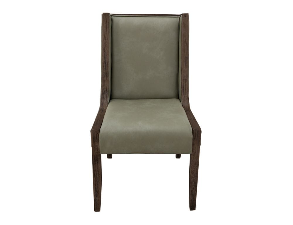 IFD - Black Balam - Upholstered Wooden Chair in Olive Green (Set of 2) - IFD4421CHUGN view 2