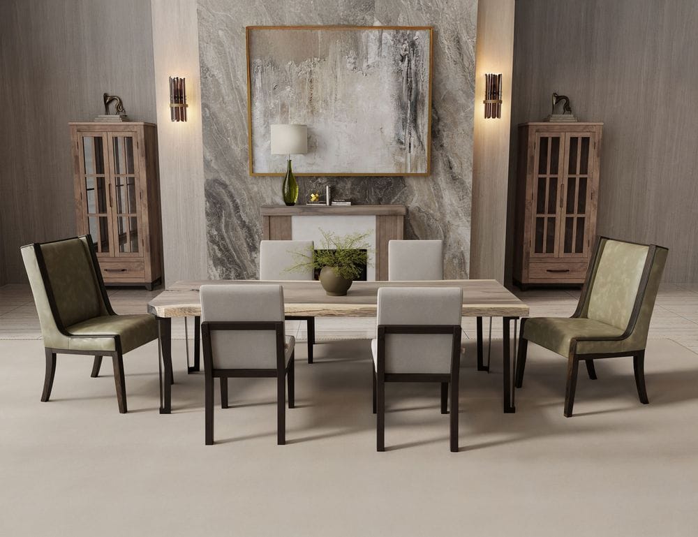 IFD - Black Balam - Upholstered Wooden Chair in Olive Green (Set of 2) - IFD4421CHUGN view 4