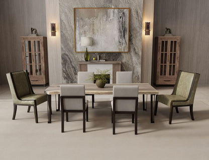 IFD - Black Balam - Upholstered Wooden Chair in Olive Green (Set of 2) - IFD4421CHUGN view 4