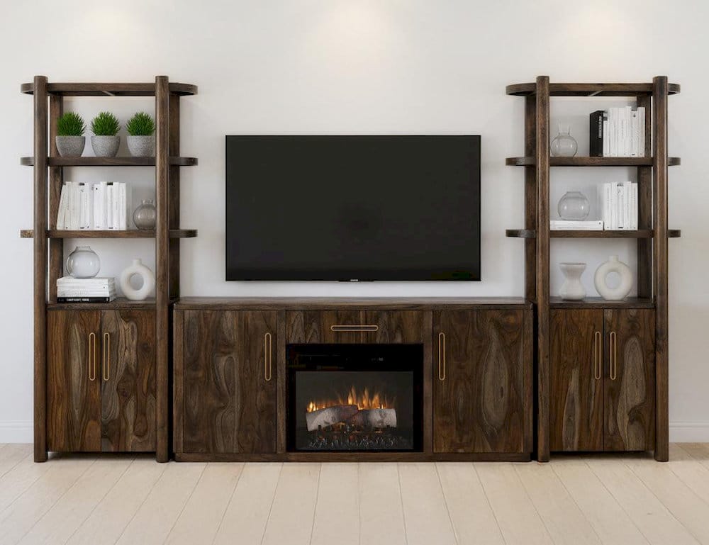 IFD  - Black Balam Wall Unit with Electric Fireplace Insert  - IFD4421WALFP view 2