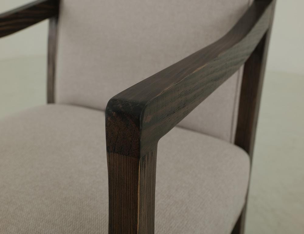 IFD - Black Verona - Upholstered Dining Armchair in Ivory - IFD3912CHU veiw 6