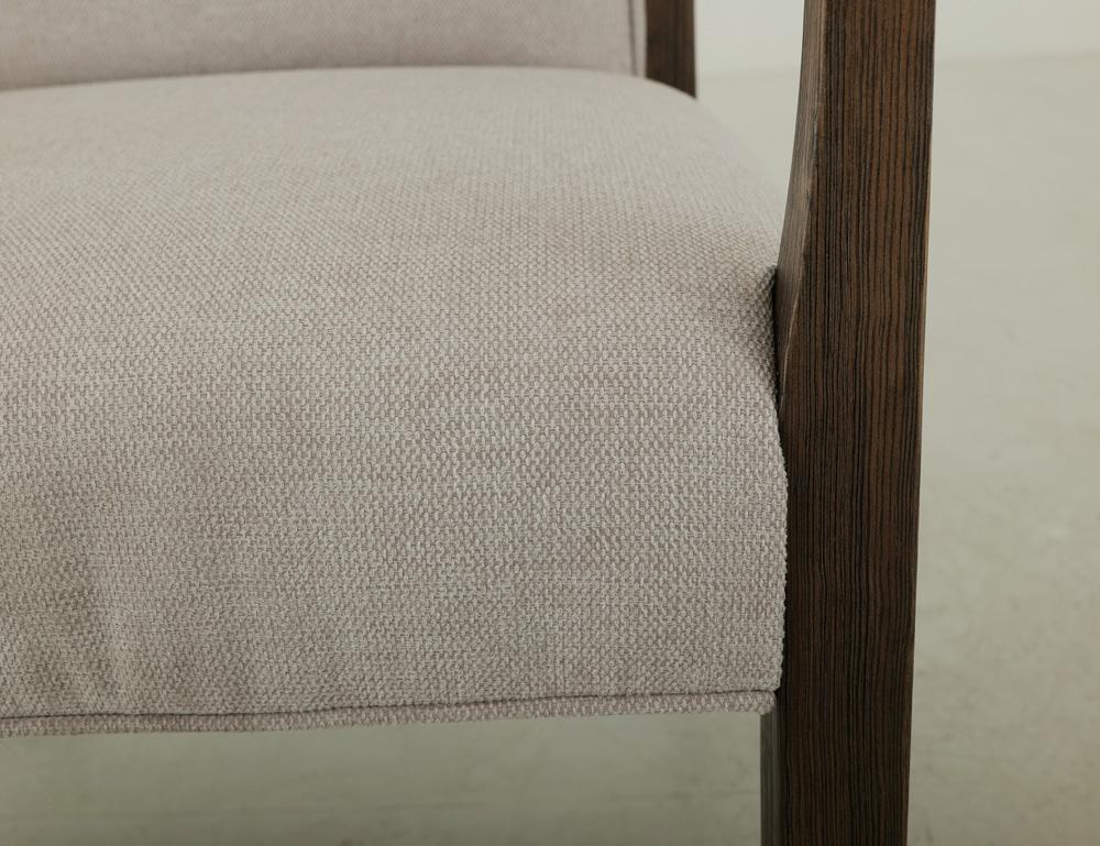 IFD - Black Verona - Upholstered Dining Armchair in Ivory - IFD3912CHU veiw 7