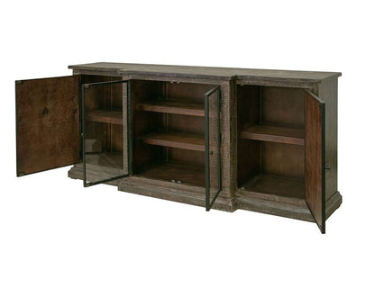 IFD - Blackburn - 2 Copper-Paneled Door 2 Glass Door Console - IFD7782CNS veiw 3