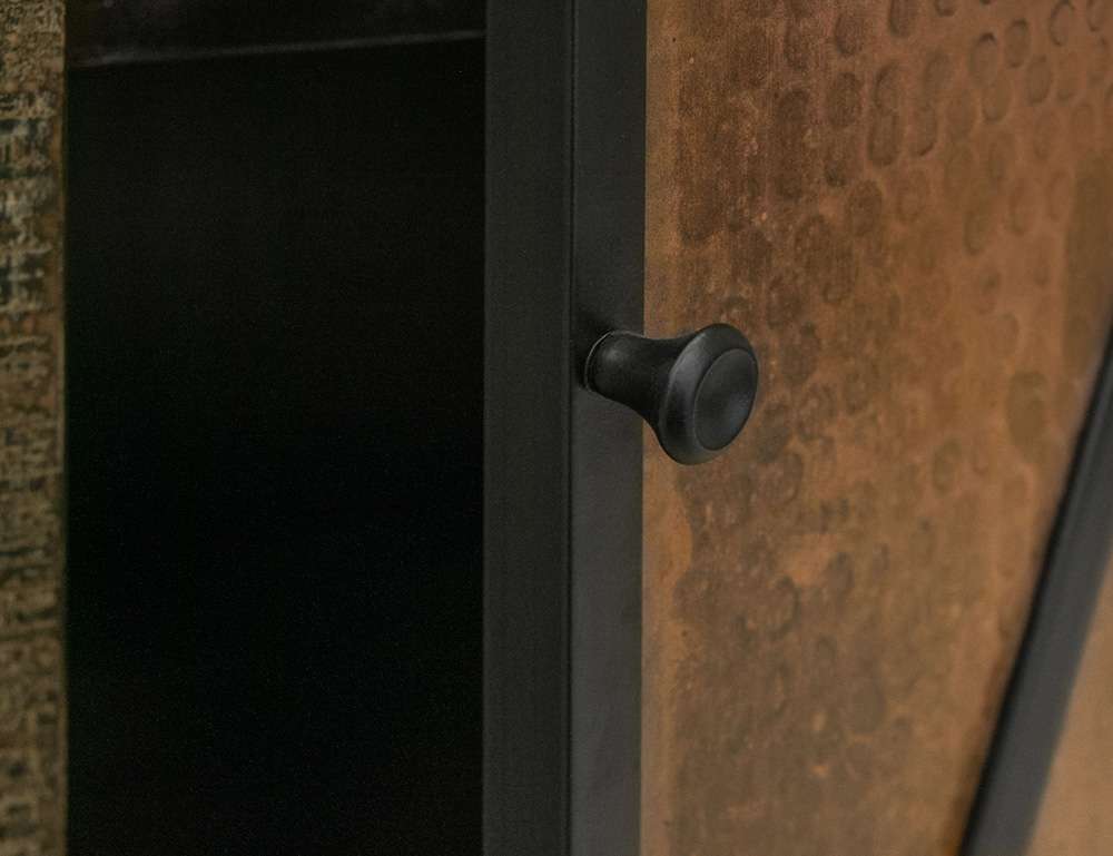 IFD - Blackburn - 2 Copper-Paneled Door 2 Glass Door Console - IFD7782CNS veiw 5