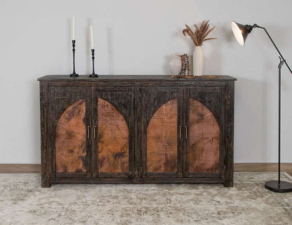 IFD - Blackburn - 4 Copper-Paneled Door Console - IFD7781CNS veiw 2