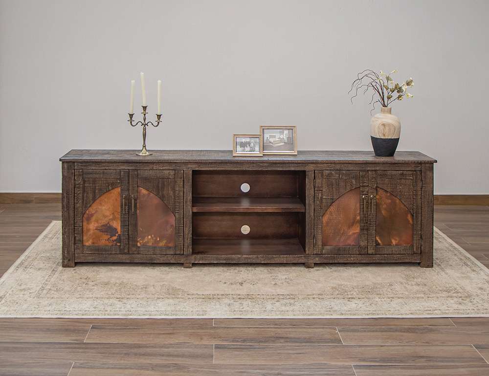 IFD - Blackburn - 4 Copper-Paneled TV Stand - IFD7781STN93 veiw 2
