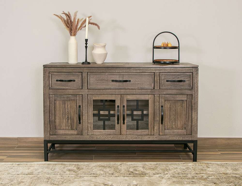 IFD - Blacksmith - 3 Drawer & 4 Doors Console - IFD2321CNS veiw 2